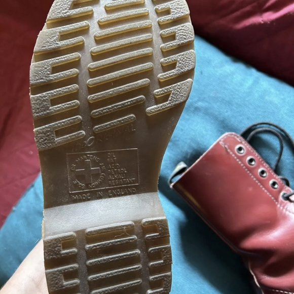 Vintage (Made in England) Dr Martens oxblood / cherry red boots size UK 4 / US 6 - Picture 4 of 5